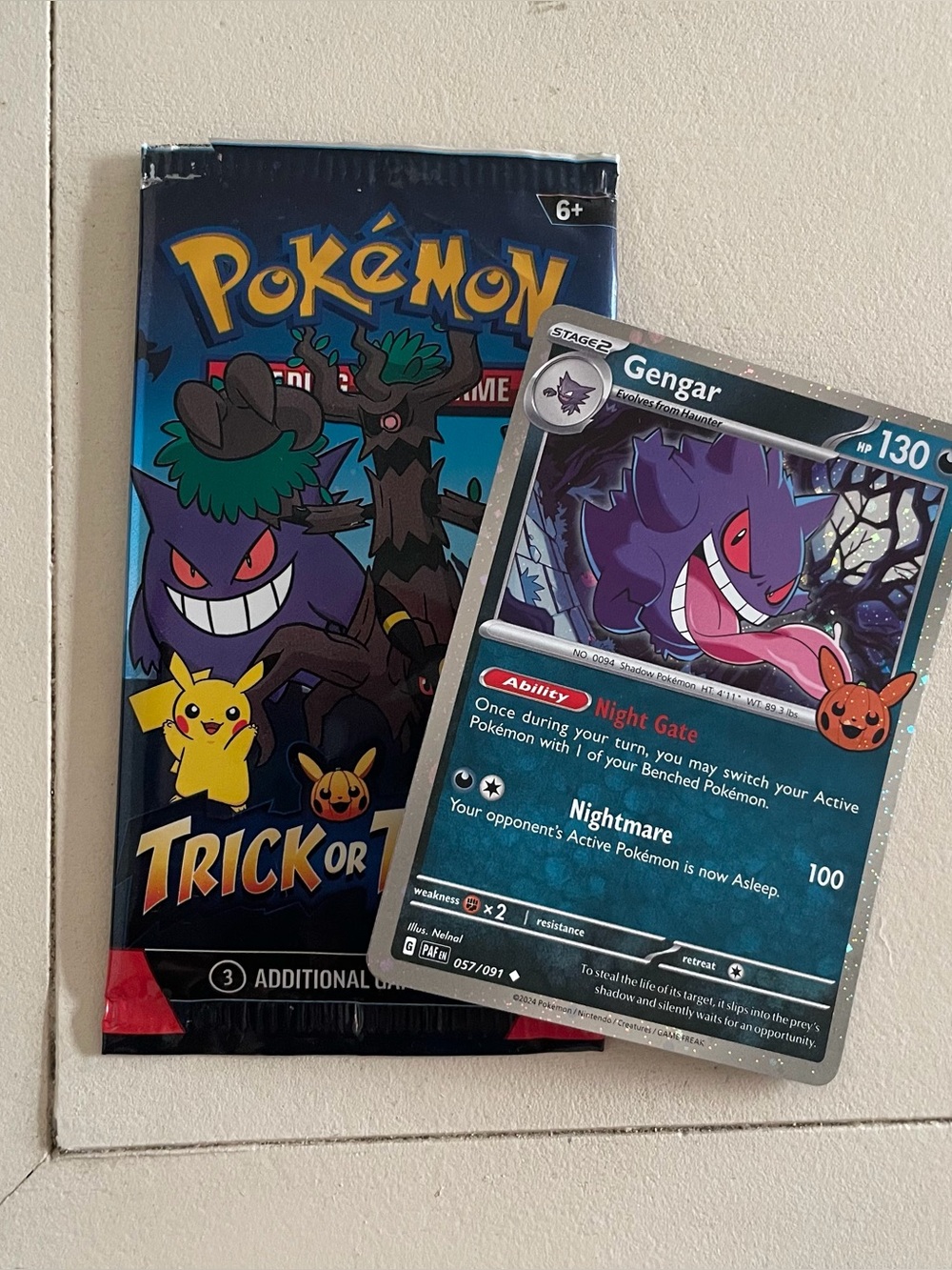 Pokémon Holo Gengar Card -